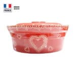 Terrine à Baeckeoffe 4 - 6 personnes Rouge Décor Coeur