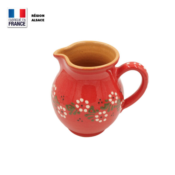 Cruche en poterie 1 L - Rouge décor Petites Fleurs