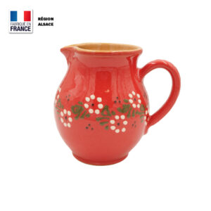 Cruche en poterie 1 L - Rouge décor Petites Fleurs