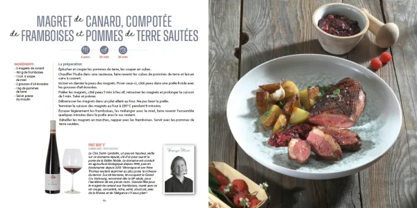 Les Divines Cuisinent, livre accord mets et vins d'Alsace. Recette magret de canard